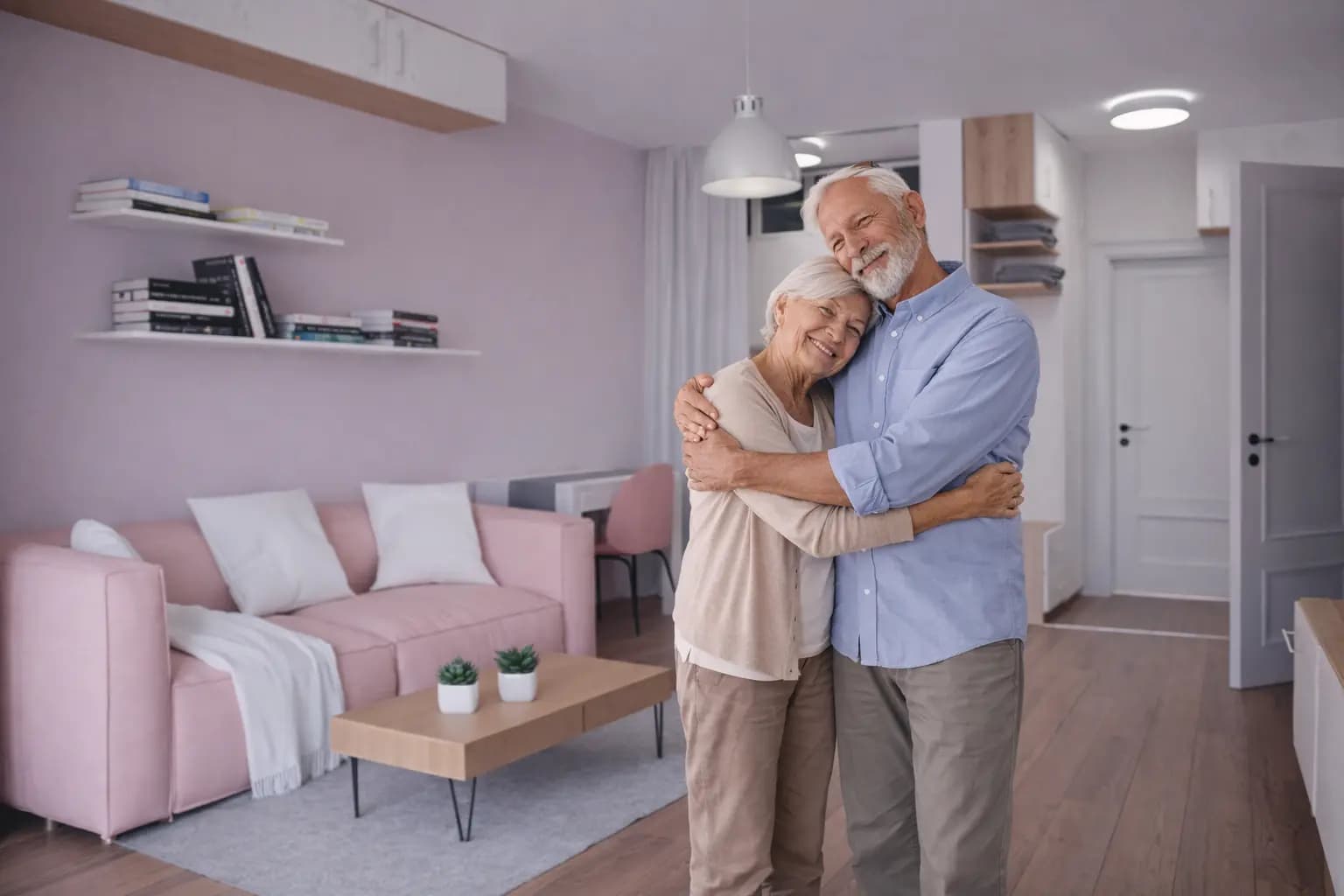 Elderly couple at home